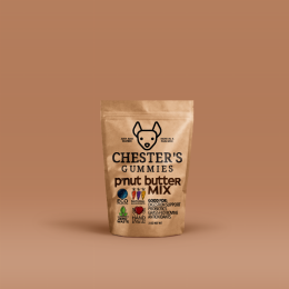 CHESTER'S PEANUT BUTTER GUMMY MIX DOG TREAT FOR HEALTHY FIBER, PROBIOTICS & PROTEIN