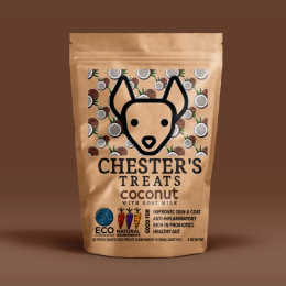 CHESTER'S COCONUT DOG TREATS GOOD FOR PROBIOTICS GLUTEN FREE