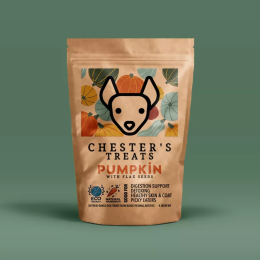 CHESTER'S PUMPKIN & FLAX SEED NATURAL DOG TREATS FOR GUT SUPPORT