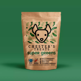 CHESTER'S SUPER GREENS NATURAL DOG TREATS WITH 25 ESSENTIAL VITAMINS & MINERALS