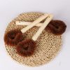 Natural coconut palm pot; wood handle; oil free kitchen; wood brush pot; magic tool; long handle brush pot