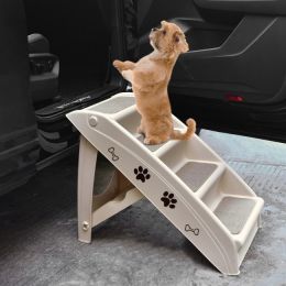 Collapsible Plastic Pet Stairs 4 Step Ladder for Small Dog and Cats