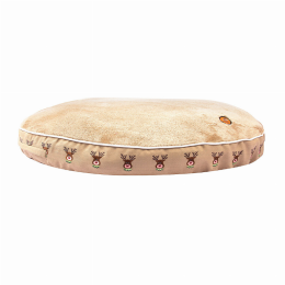 Halo Reindeer Round Dog Bed (Color: Safari, size: L)