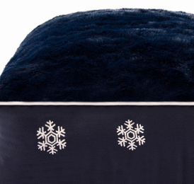 Halo Snowflakes Rectangular Dog Bed (Color: EC Navy, size: L)