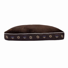 Halo Hanukkah Rectangular Dog Bed (Color: Charcoal, size: M)