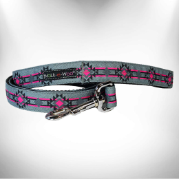 RaDog Leash (Color: Pow Wow Pink, size: REGULAR 1" width- 5' long)