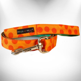 Polka Dot Dog - Monotone Leads (Color: Orange, size: REGULAR Lead 1" width- 5' length)