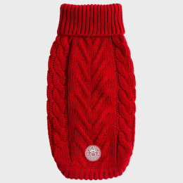 GF Pet Chalet Dog Sweater (Color: Red, size: small)