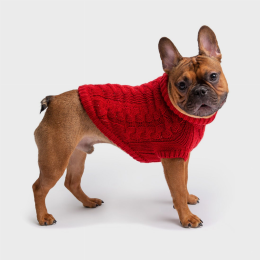 GF Pet Chalet Dog Sweater (Color: Red, size: medium)