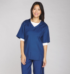 TP V-Neck Grooming Smock (Color: Blue, size: medium)