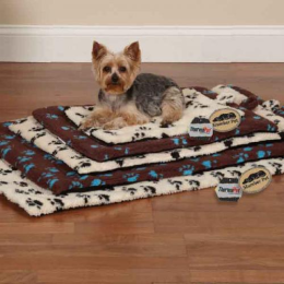 SP ThermaPet Paw Print Crate Mat (Color: Brown, size: large)