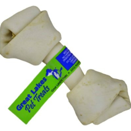 Flavored Knotted Rawhide Bone (Pack of 5) (Color: Vanilla, size: 6-7")