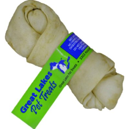 Flavored Knotted Rawhide Bone (Pack of 10) (Color: Hickory, size: 4-5")