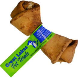 Flavored Knotted Rawhide Bone (Pack of 10) (Color: Peanut Butter, size: 4-5")